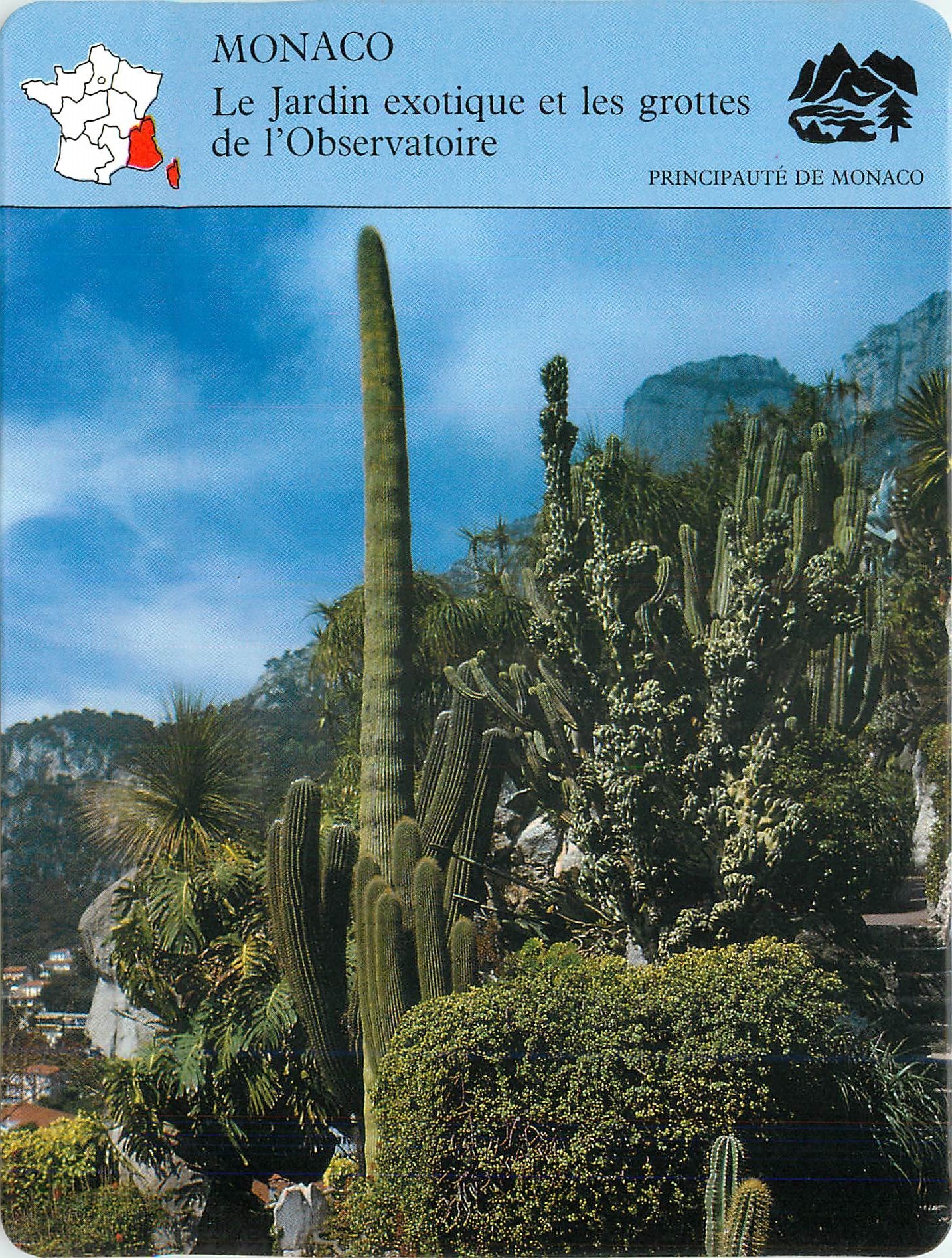 Fiche illustree Monaco Le Jardin exotique et les grottes de l'Observatoire 