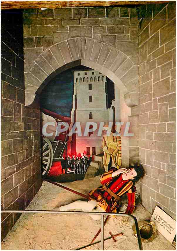 CPM Historial de la Chaise Dieu Haute Loire L'Attaque et le Pillage de la Tour Clementine par les Hu
