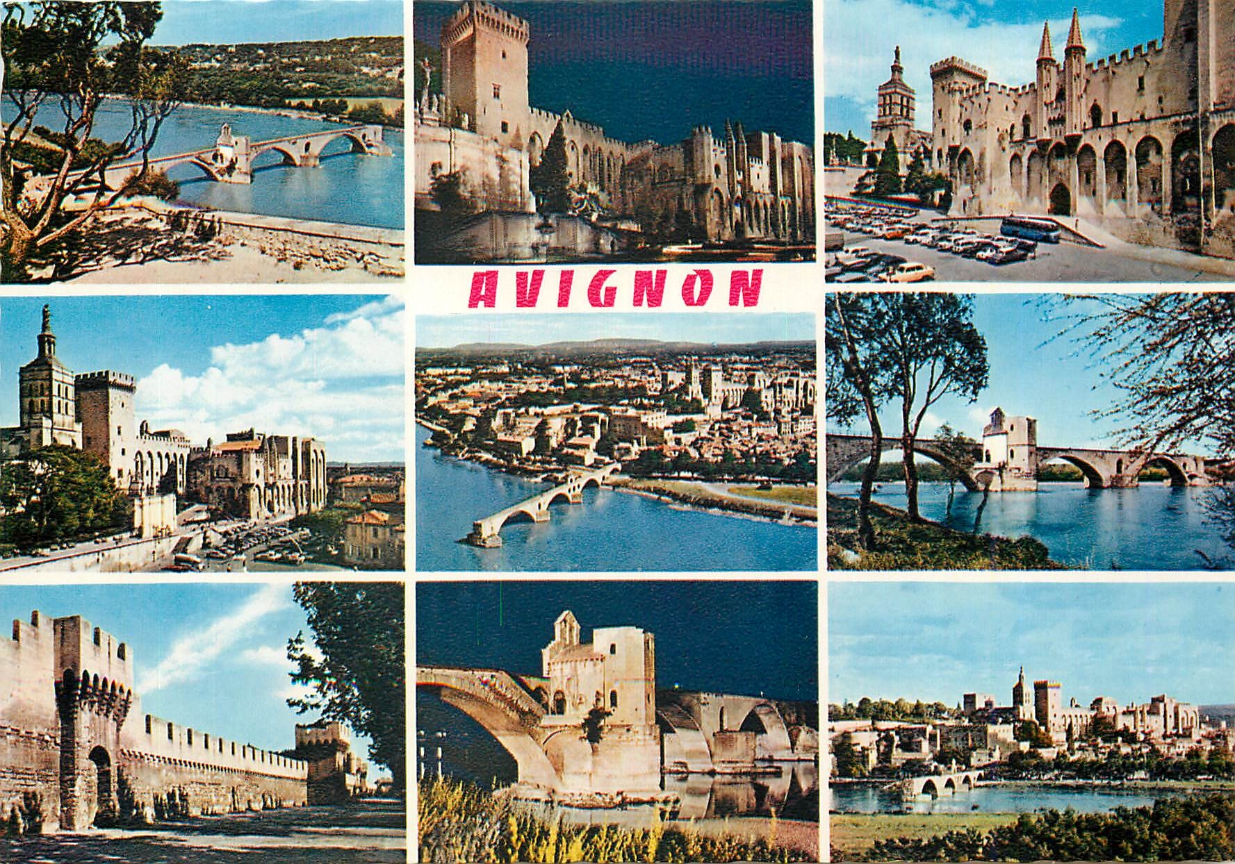 CPM Avignon Vaucluse Pont Saint Benezet Palais des Papes facade occidentale et Tour de la Campagne 