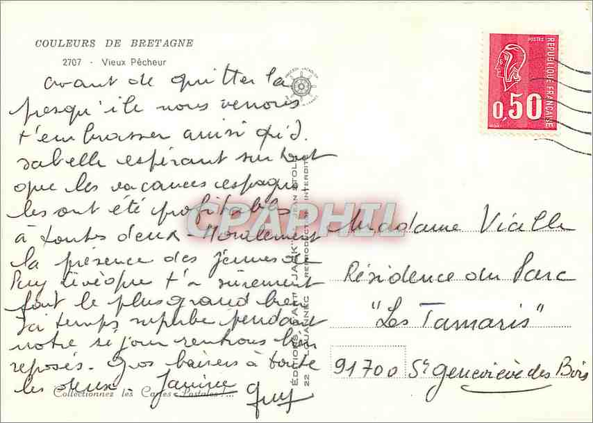 CPM Couleurs de Bretagne Vieux Pecheur  — Verso