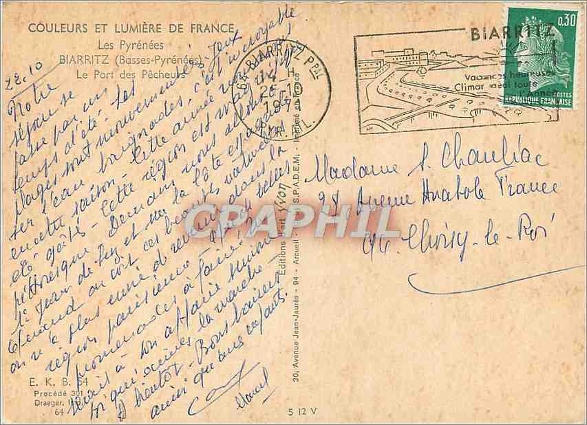 Le Port des Pêcheurs — Biarritz (Basses-Pyrénées) — Éditions Jean-Jaurès — Rückseite