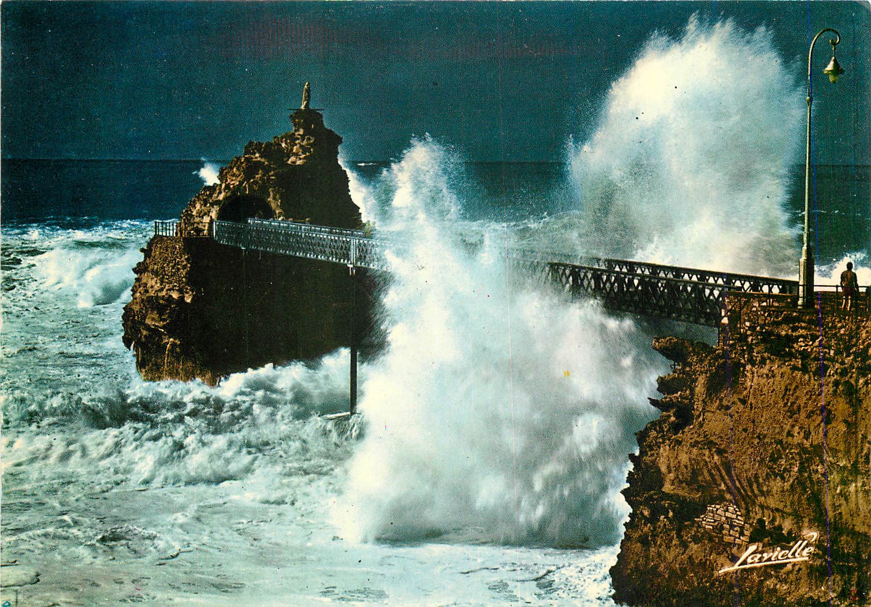 Biarritz - Rocher de la Vierge — Tempête — Éditions Lavielle
