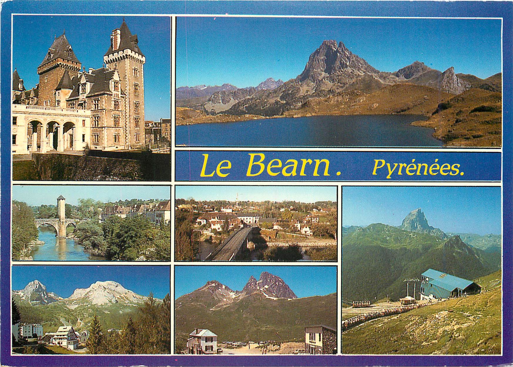 Le Bearn. Pyrénées. — Collage de paysages et monuments — Éditeur non visible