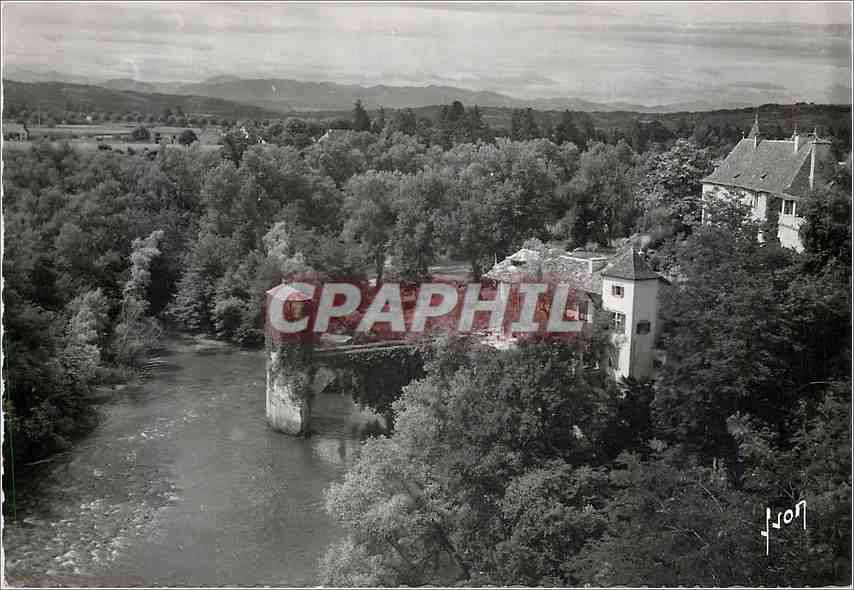 CPM Sauveterre de Bearn BP Le Gave d'Oloron et le vieux pont de la legende vus des terrasses