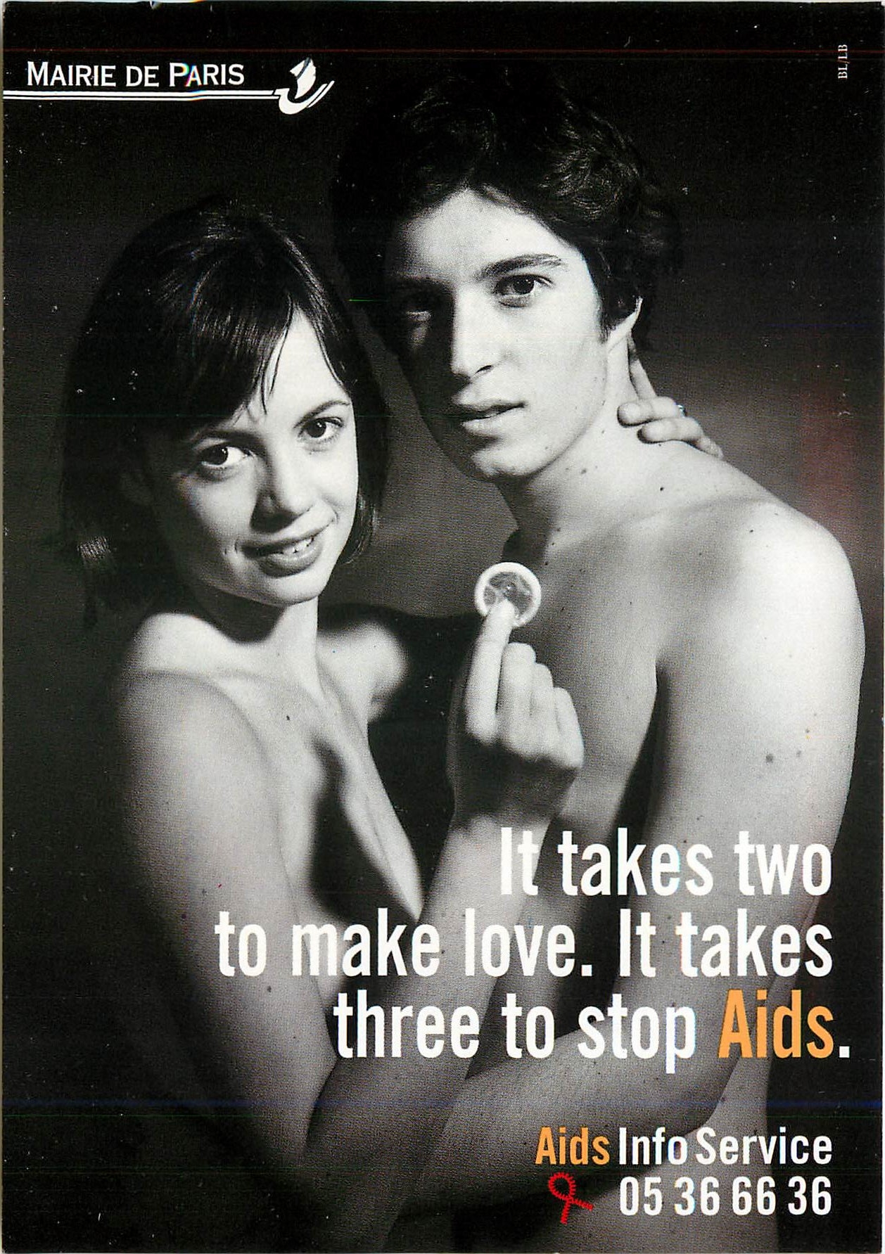 CPM Mairie de Paris It takes two to make love It takes three to stop Aids  Sida Preservatif