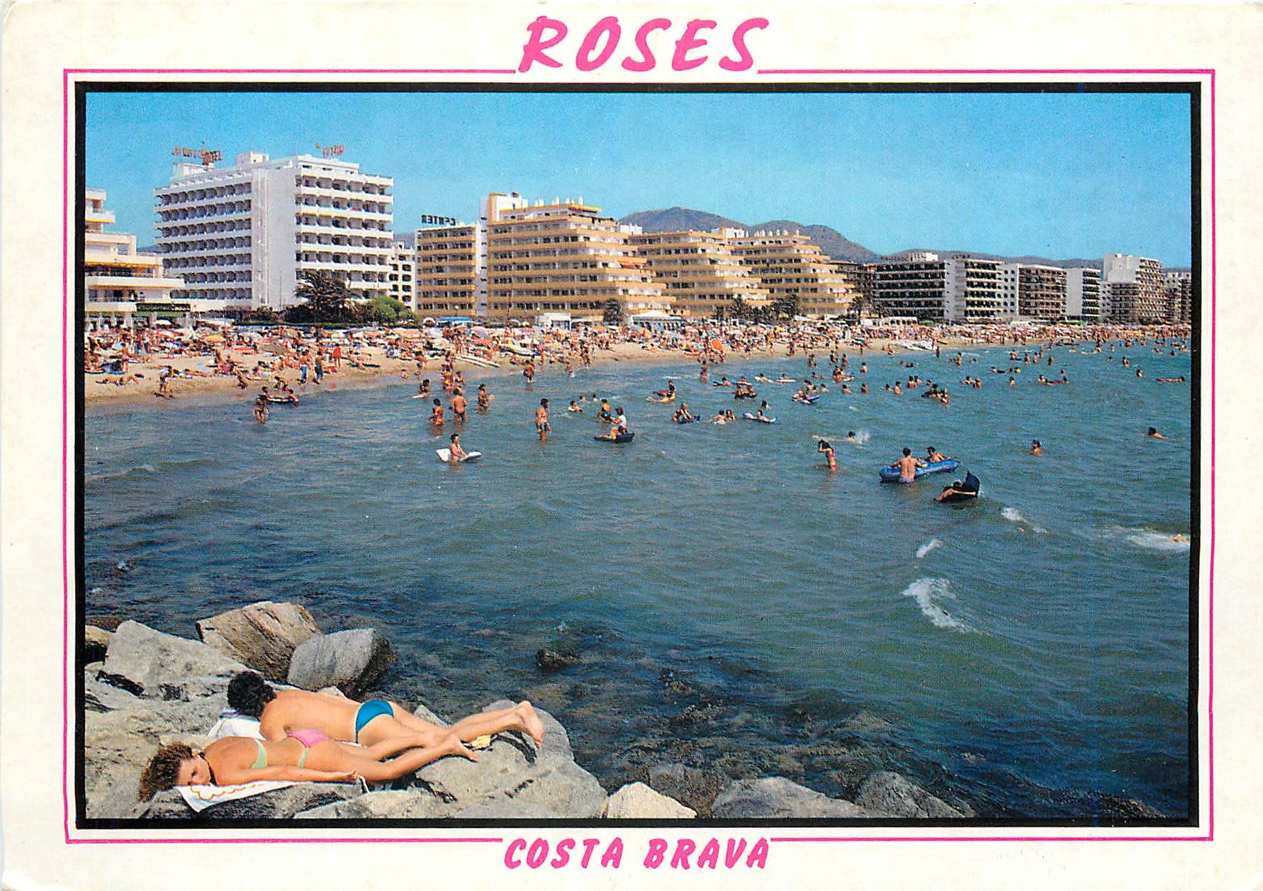 CPM Roses Costa Brava Sante Marguerite plage et ensemble residentiel 