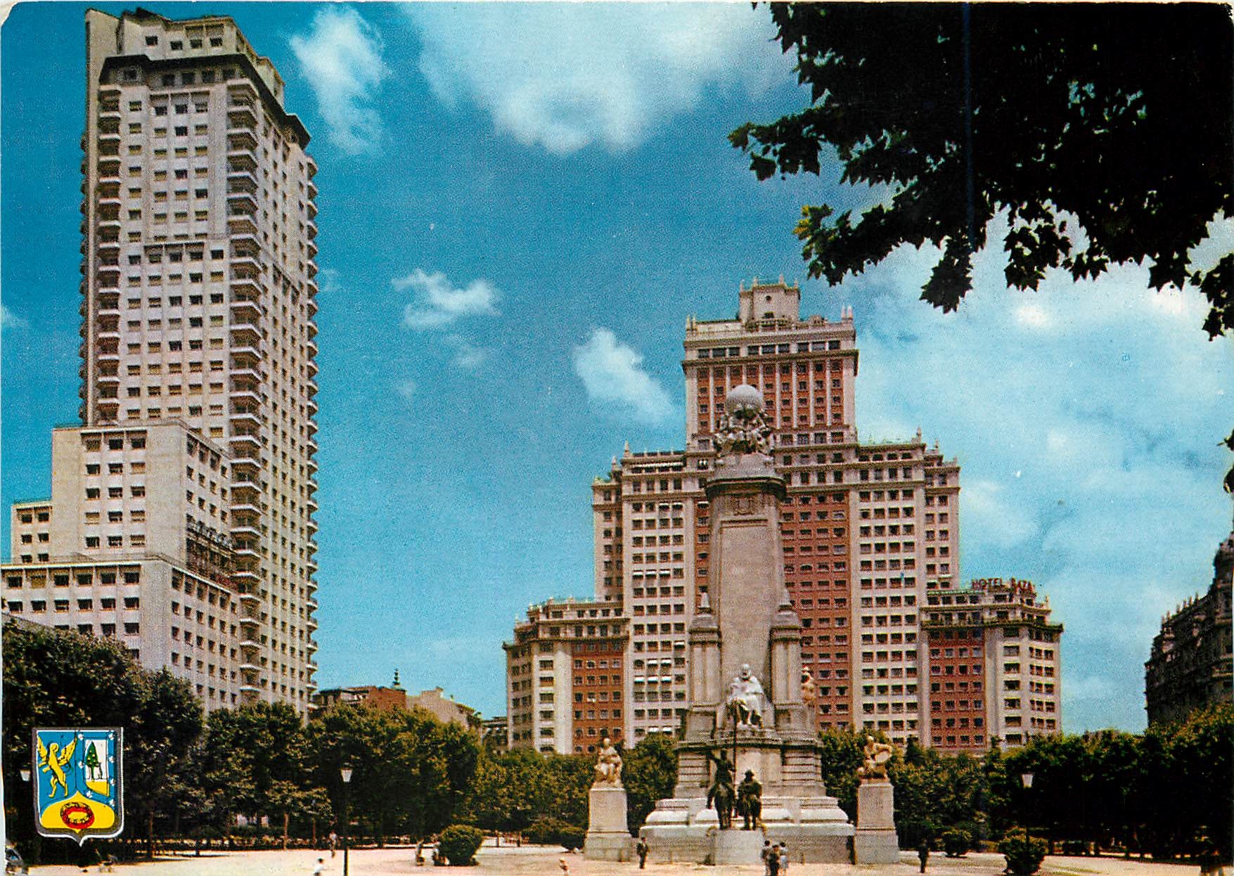 CPM Madrid Place d'Espagne Monument a Cervantes 