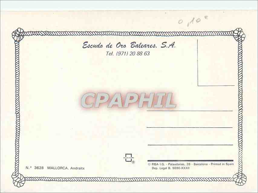 CPM Mallorca Andraix  — Rückseite