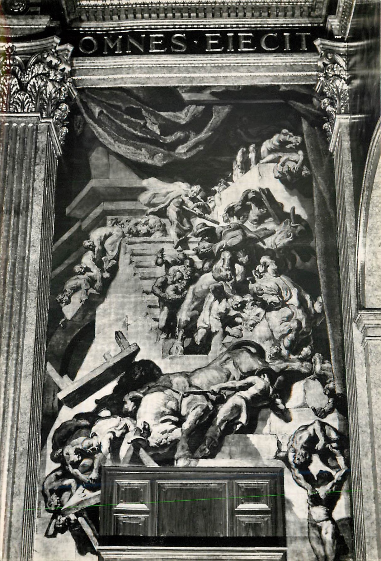 CPM Cathedral de Vich Pintura de Sent Jenis expulsa a los mercaderes del Templo 
