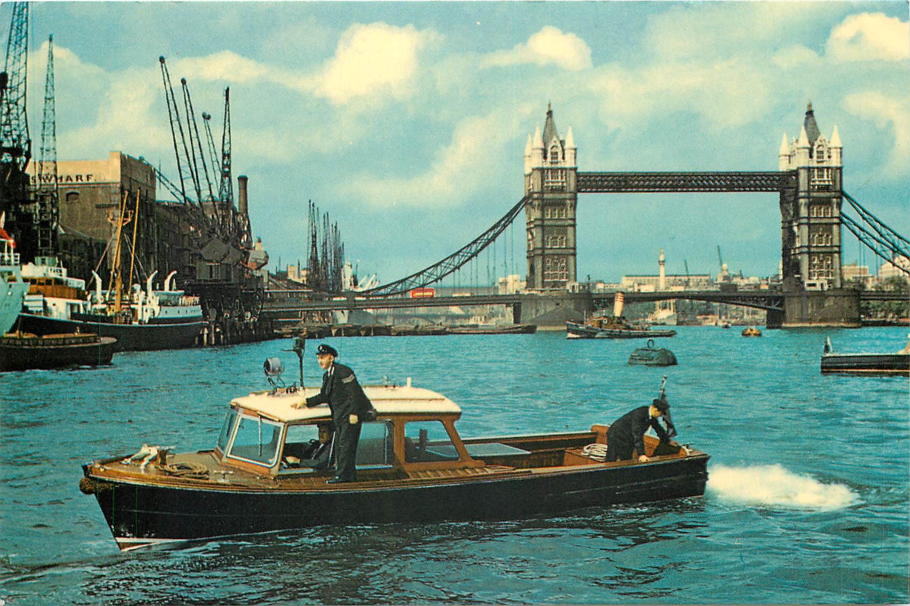River Police al Ponte della Torre, Londra — Serie Natural Colour, The Photo-High Greeting Card Co. Ltd. — n° 588