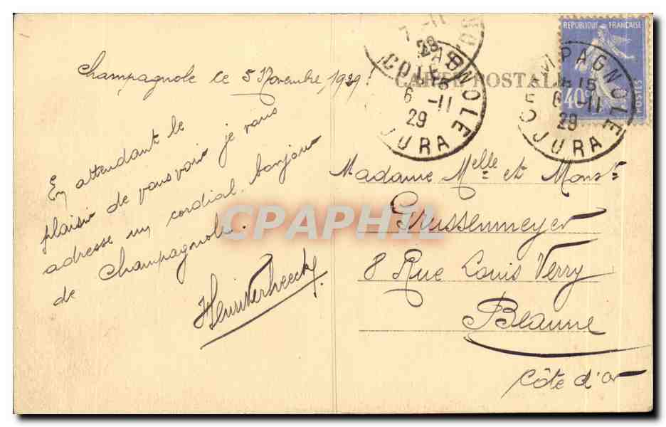 Jura- De Champagnole- Vue General -CPA — Rückseite