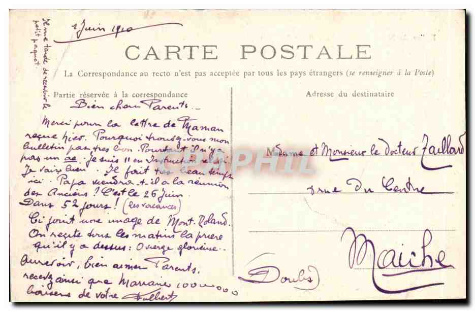 Eglise de Notre-Dame de Mont-Roland -CPA — Rückseite