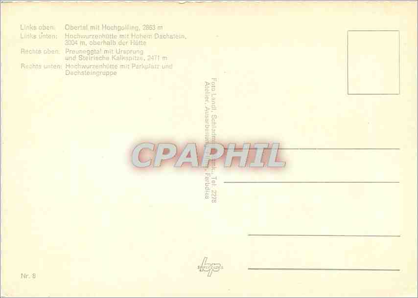 CPM Rechts Oben Preuneggtal mit Ureprung und Stelrische Kalkspitze 2471 m — Rückseite