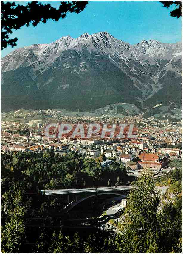 CPM Blick auf Sillbruck (Brennerautobahn) Bergisel und Innsbruck mit Brandjoch 2560 m