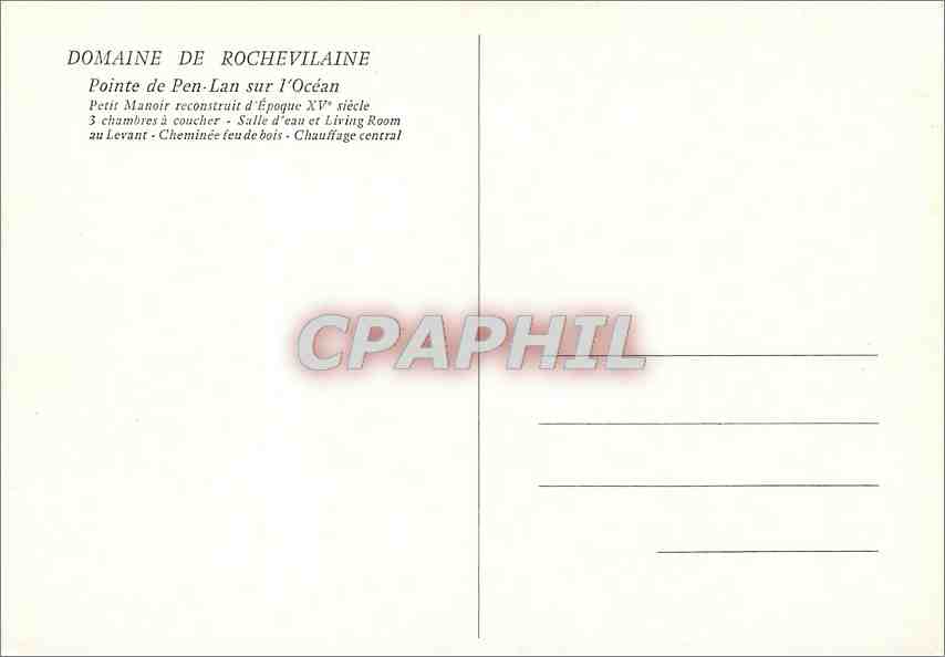 CPM Domaine de Rochevilaine Pointe de Pen Lan sur l'Ocean — Back