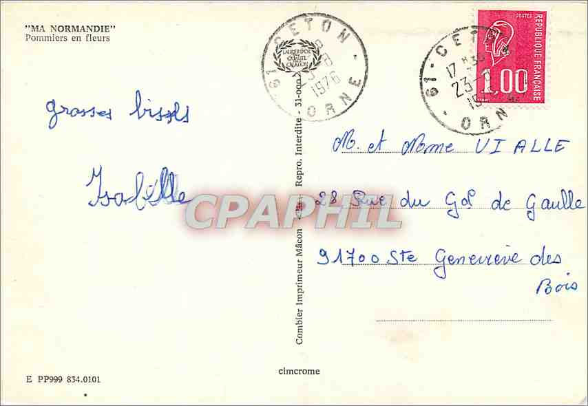 CPM Ma Normandie Pommiers en Fleurs — Rückseite