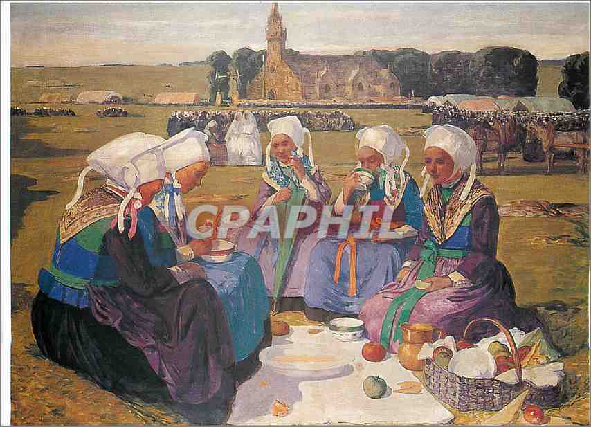 CPM Charles Cottet (1863 1924) Femmes de Plougastel au pardon de Sainte Anne la Palud Rennes Musee d