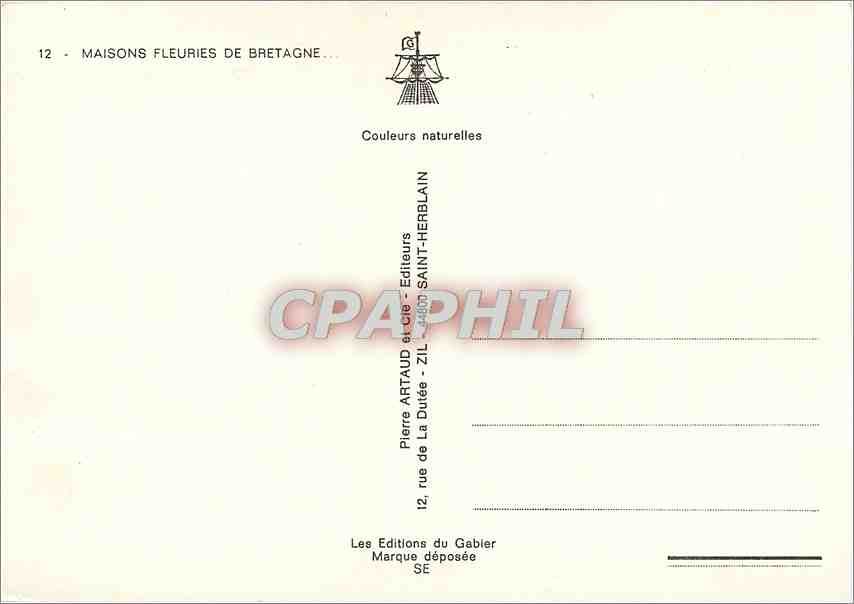 CPM Maisons Fleuries de Bretagne — Rückseite