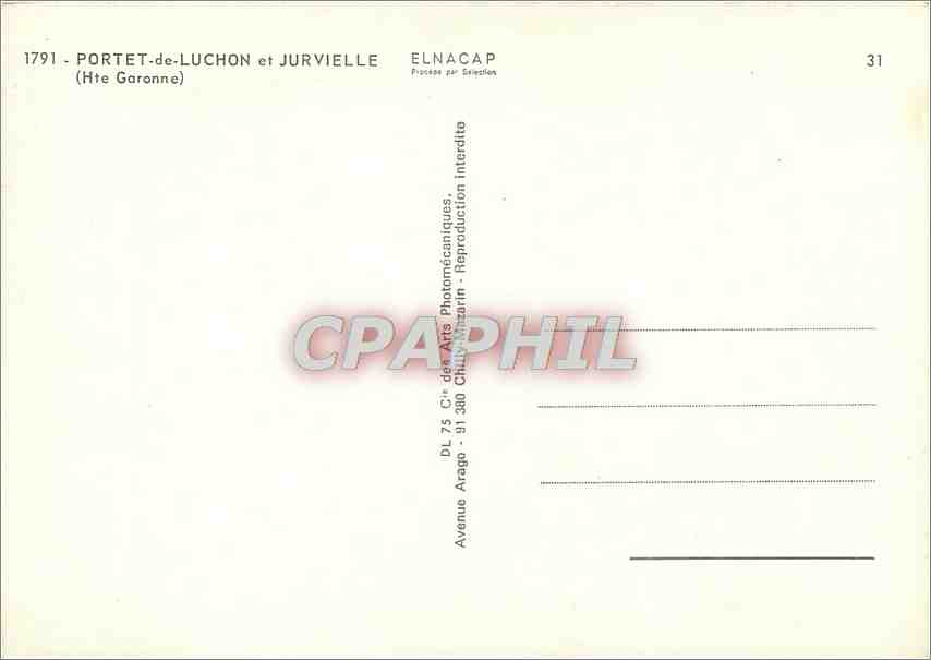 CPM Portet du Luchon et Jurvielle (Hte Garonne) — Rückseite