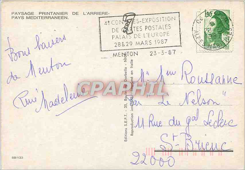 CPM Paysage Printanier de l'arriere Pays Mediterraneen — Rückseite
