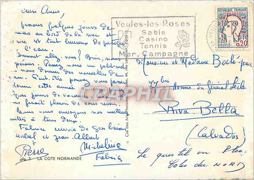 CPM La Cote Normande — Rückseite