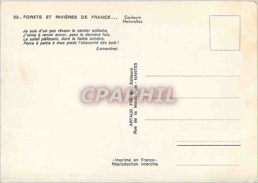 CPM Forets et Riviere de France Couleurs Naturrelles — Back