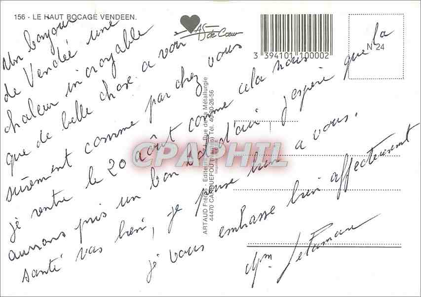CPM Le Haut Bocage VendeenSt Michel Mont Mercure Pouzauges Tiffauges St Laurent sur Sevre Le Puy du  — Back