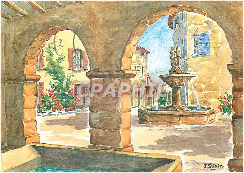 CPM Le Aquarelles de Provence Cote d'Azur Fontaine pittoresque