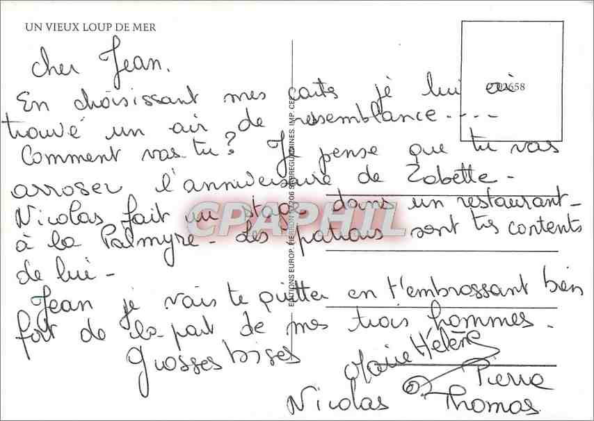 CPM Un vieux loup de mer Chien Tabac — Rückseite