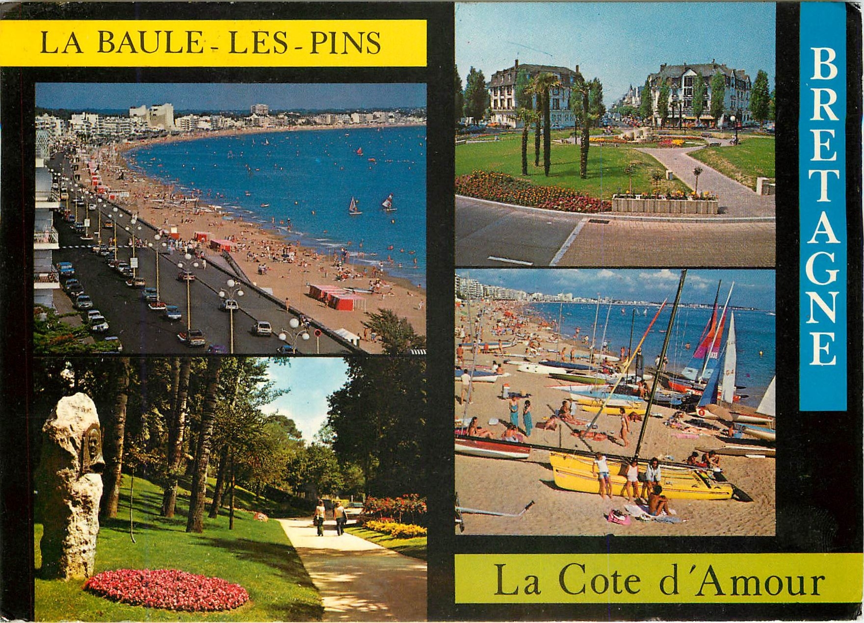 CPM La Cote d'Amour La Baule les Pins La plage la place des Palmiers et de parc des Dryades