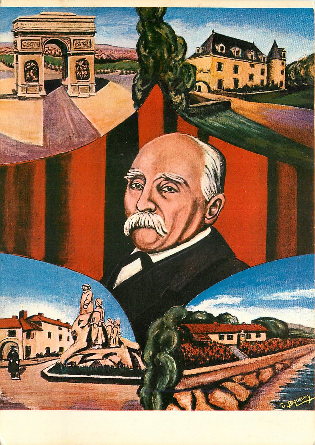 CPM La vie de Georges Clemenceau Paris l'Aubraie St Hermine St Vicent sur Jard