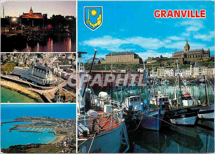 Granville — Panoramablick auf den Hafen und die Stadt — Verlag CPAPHIL, Seriennummer 45