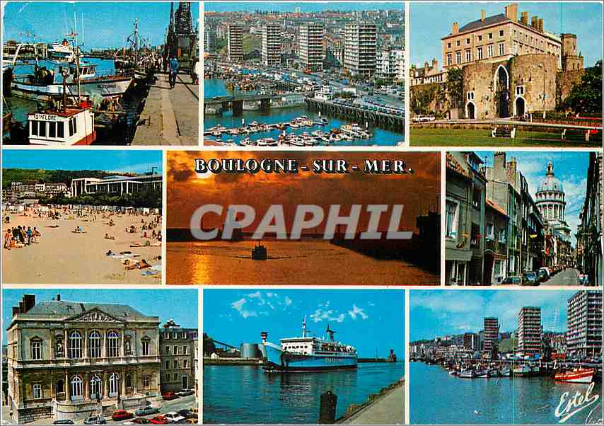 CPM La Cote d'Opale Boulogne sur Mer (Pas de Calais) Le port et la gare maritime le quai Gambetta