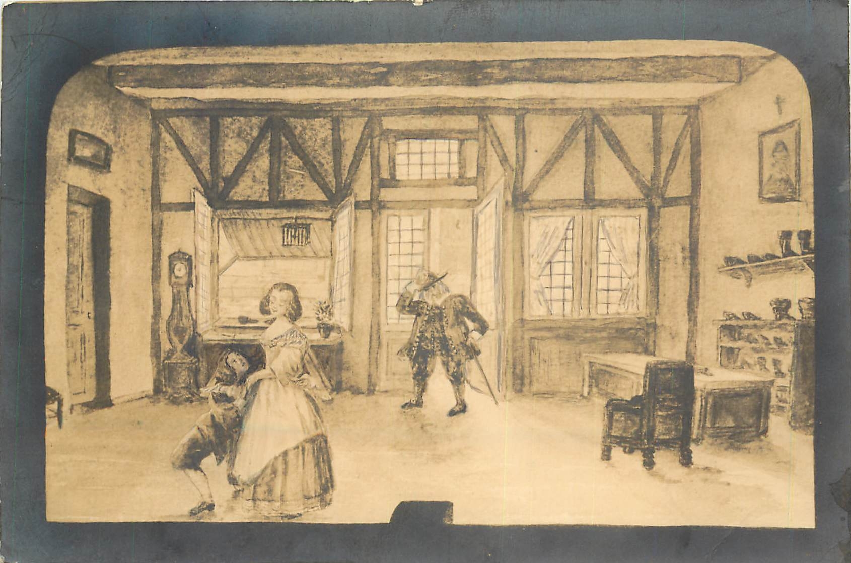 CPA LA tbale du Logis Theatre