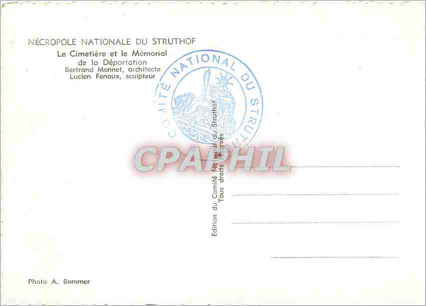 CPM Necropole Nationale du Struthof Le cimetiere et le Memorial — Rückseite