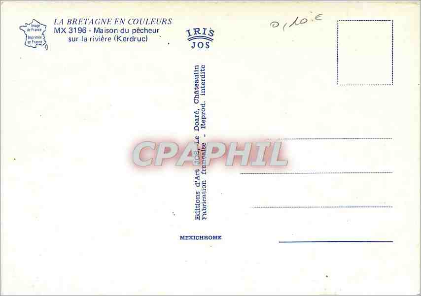 CPM La Bretagne en couleurs Maison du Pecheur sur la riviere (Kerdruc) — Rückseite