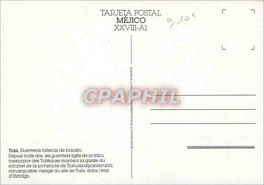CPM Mejico Tula Guerreros toltecas de basallo — Rückseite