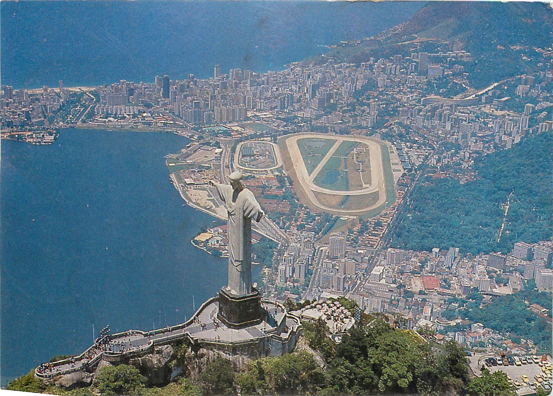 CPM Rio de Janeiro Turistico Aerial View of Corcovado