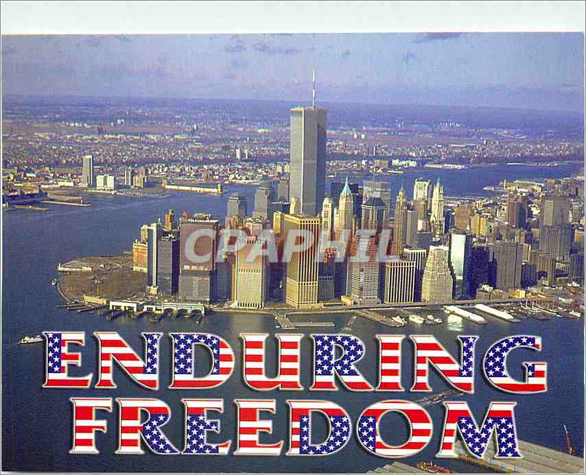 CPM Enduring Freedom aerial view of the World famous lower Mahattaan Skyline New Yok City