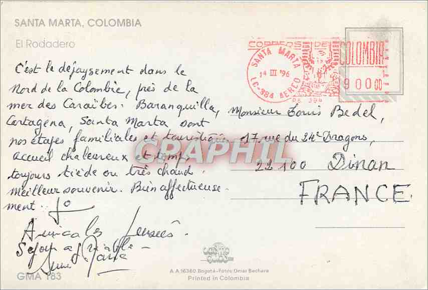 CPM Santa Marta Colombia el Rodadero — Back