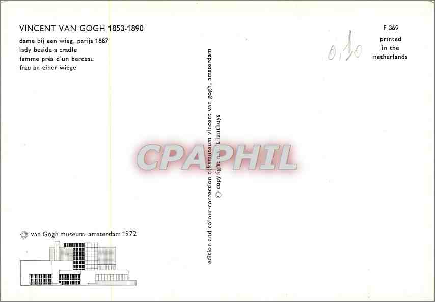 CPM Vincent van Goh 1853 1890 Femme pres d'un berceau — Verso