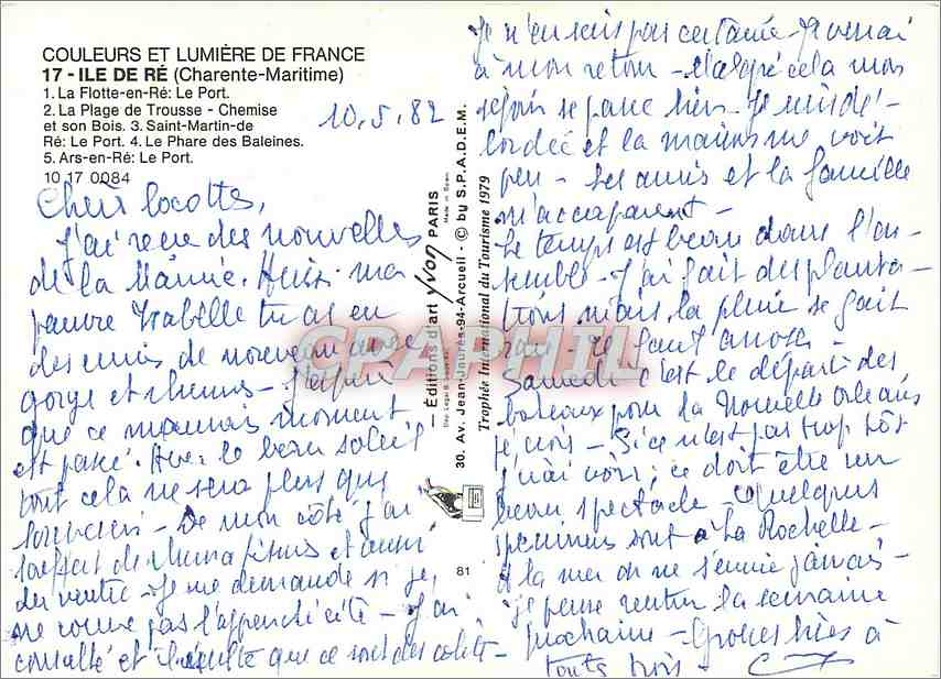 CPM Ile de Re (Hte Mme) La Flotte en Re Le Port La Plage de Trousse — Back