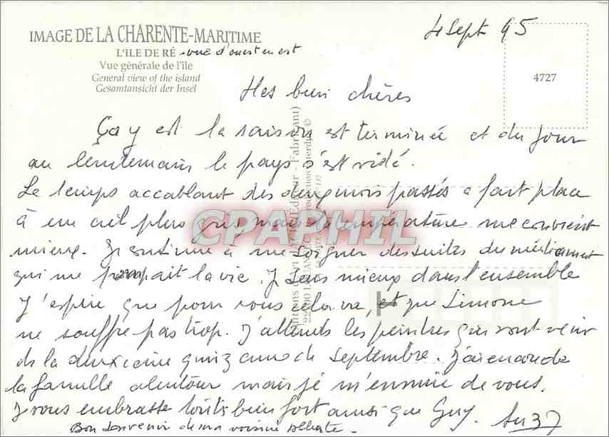 CPM Ile de Re vue generale de l'Ile — Verso