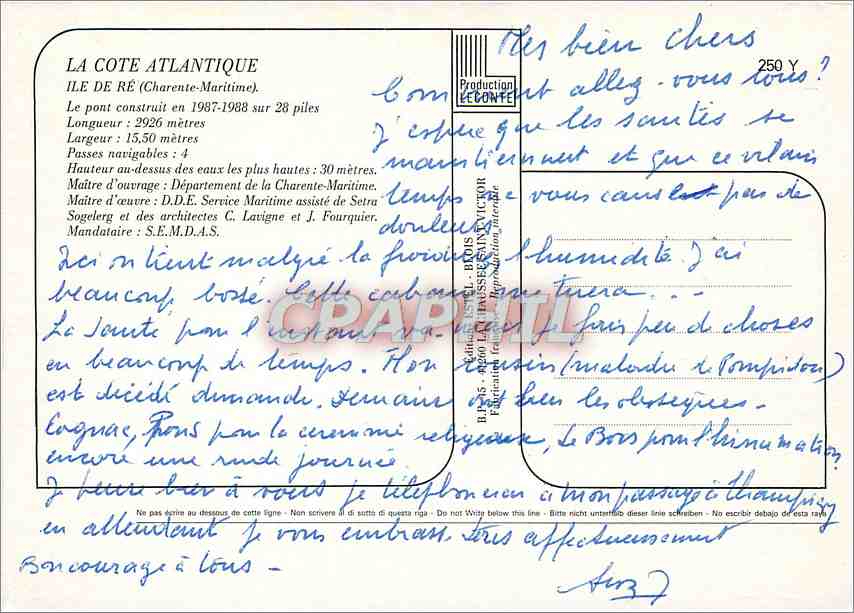 CPM Ile de Re (Chte Mme) Le construit en 1987 1988 sur 28 piles — Back
