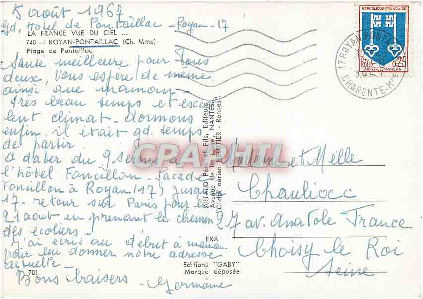CPM Royan Pontaillac (Ch Mme) Plage de Pontaillac — Back