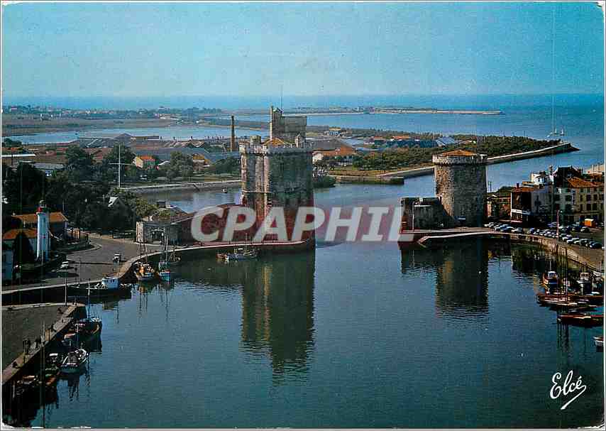 La Rochelle — Entrée du port et les Deux Tours — Éditeur Elcée, n° 470