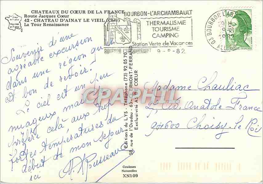 Château d'Ainay-le-Vieil — Châteaux du Cœur de la France — Éditions du LYS — Verso