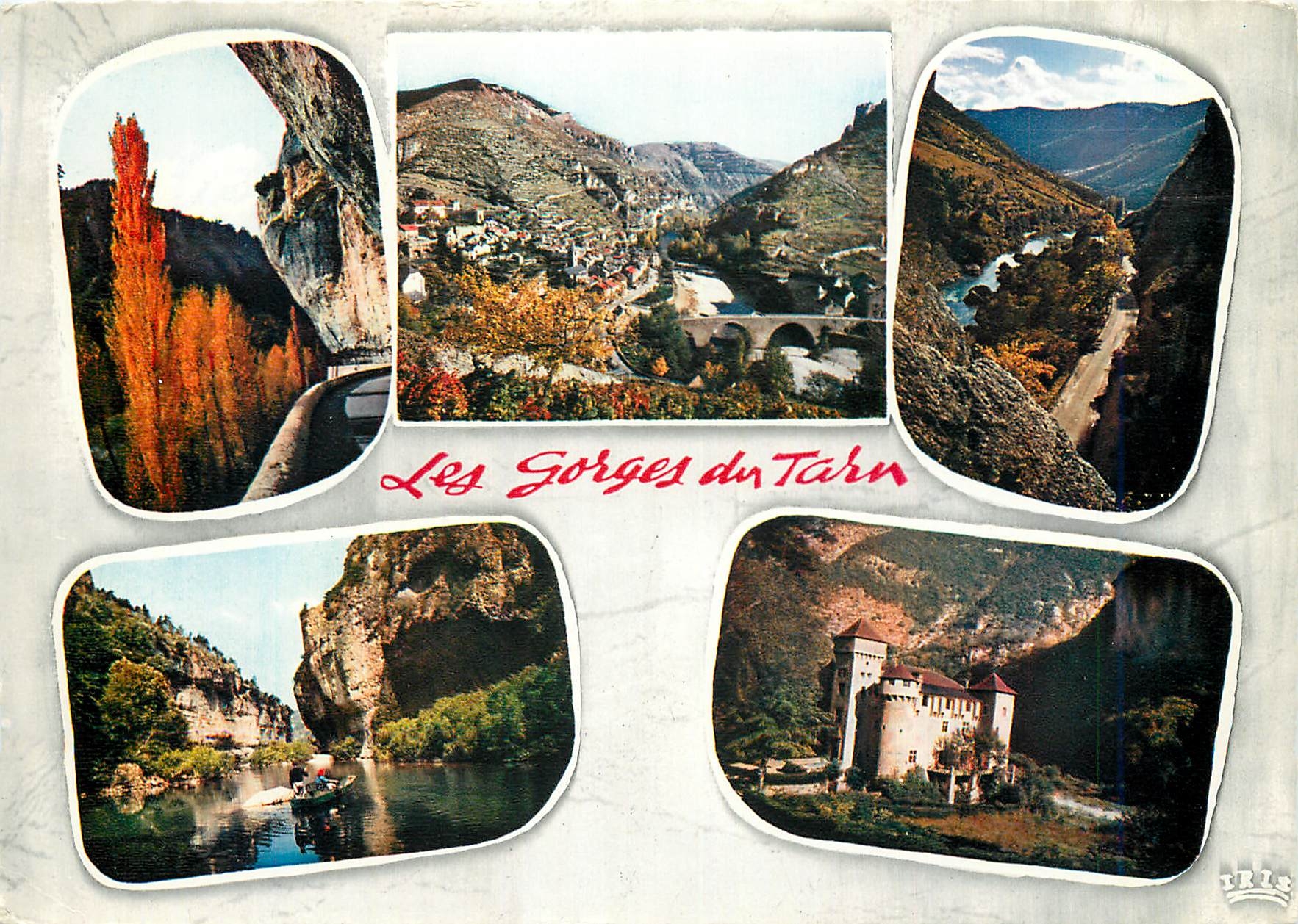CPM Gorges du Tarn L'encorbellemeent des Rochers Sainte Enimie Pres des Vignes les Detroits