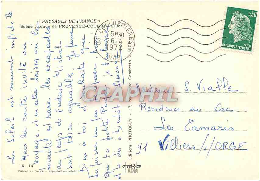 CPM Paysages de France Scene typique de Provence cote D'azur — Verso