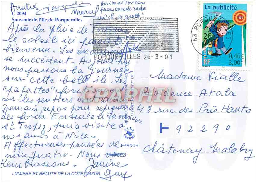 CPM Souvenir de Cavaliere — Rückseite